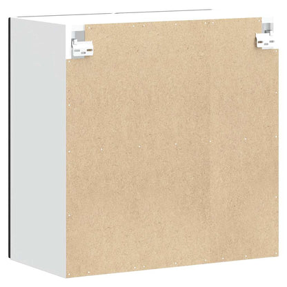 Küchen-Hängeschrank mit Glastür Kalmar Schwarz Holzwerkstoff