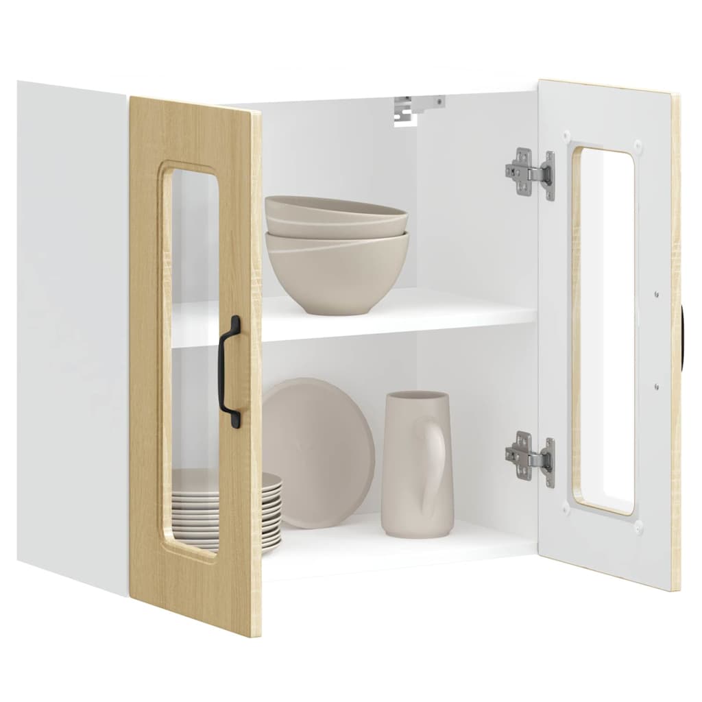 Küchen-Hängeschrank mit Glastür Kalmar Sonoma-Eiche Holzwerkstoff