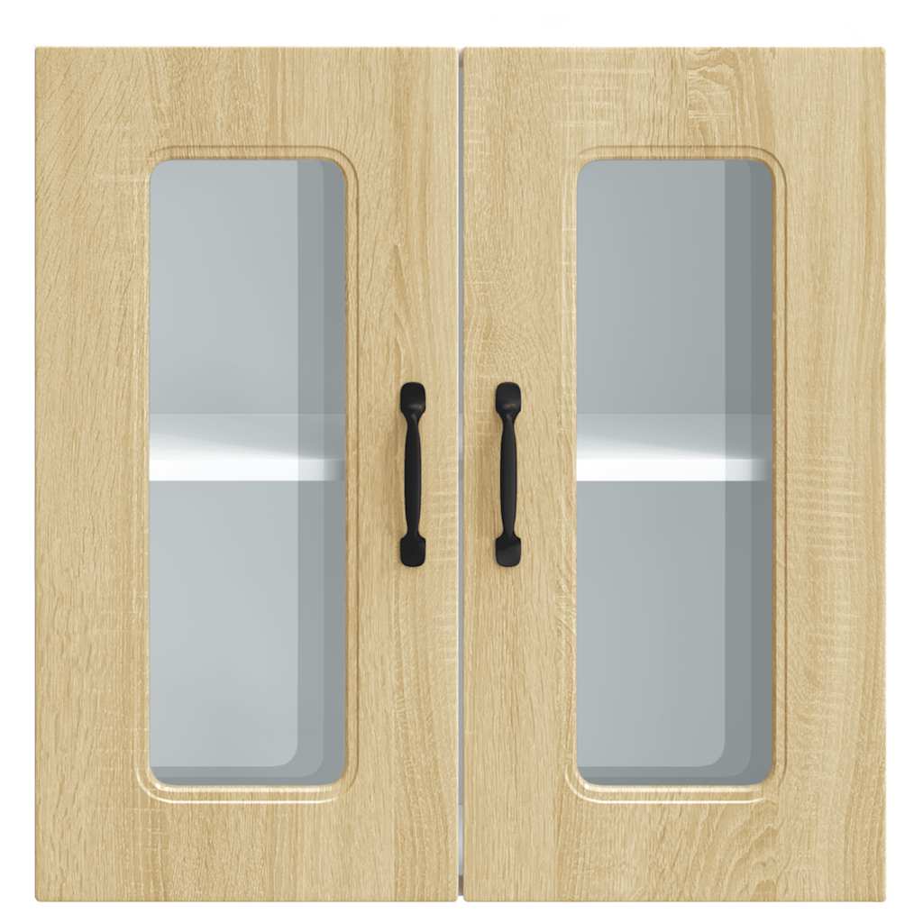 Küchen-Hängeschrank mit Glastür Kalmar Sonoma-Eiche Holzwerkstoff