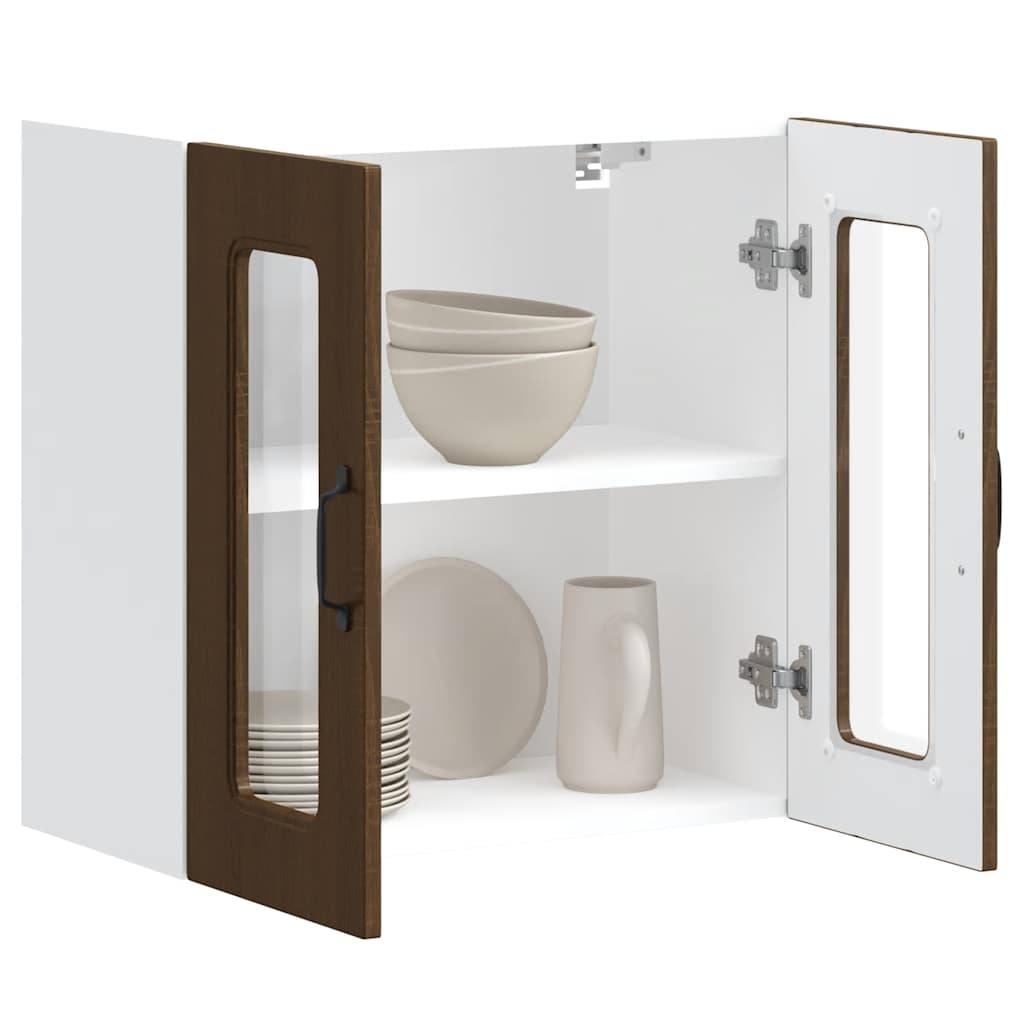 Køkken overskab med glaslåge Kalmar Brun Eg look