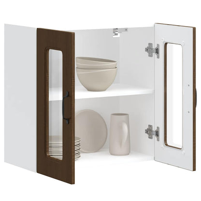 Køkken overskab med glaslåge Kalmar Brun Eg look