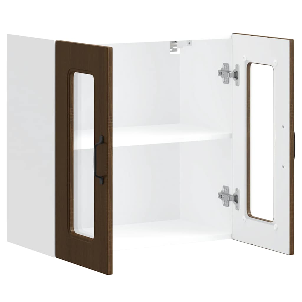 Køkken overskab med glaslåge Kalmar Brun Eg look