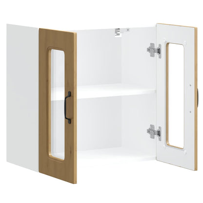 Küchen-Hängeschrank mit Glastür Kalmar Artisan-Eiche Holzwerkstoff