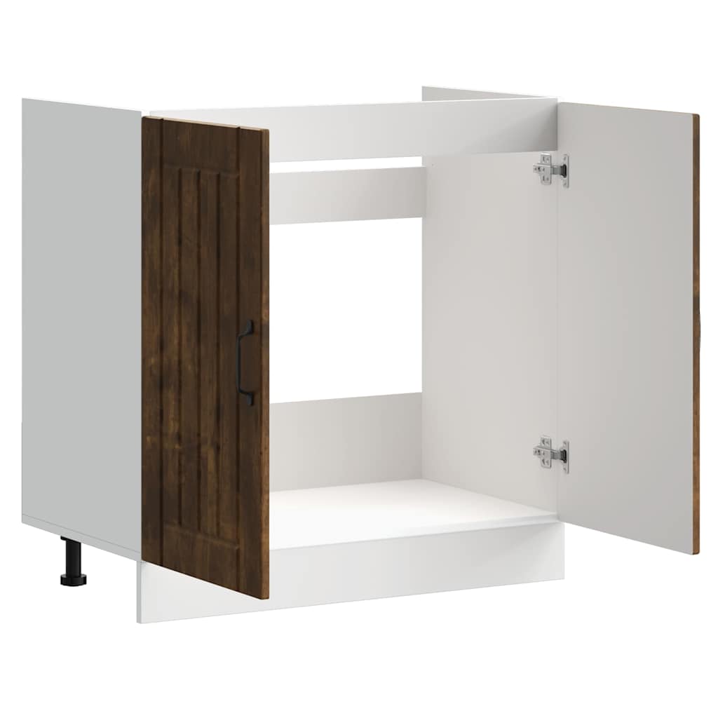 Spülenunterschrank Lucca Räuchereiche Holzwerkstoff