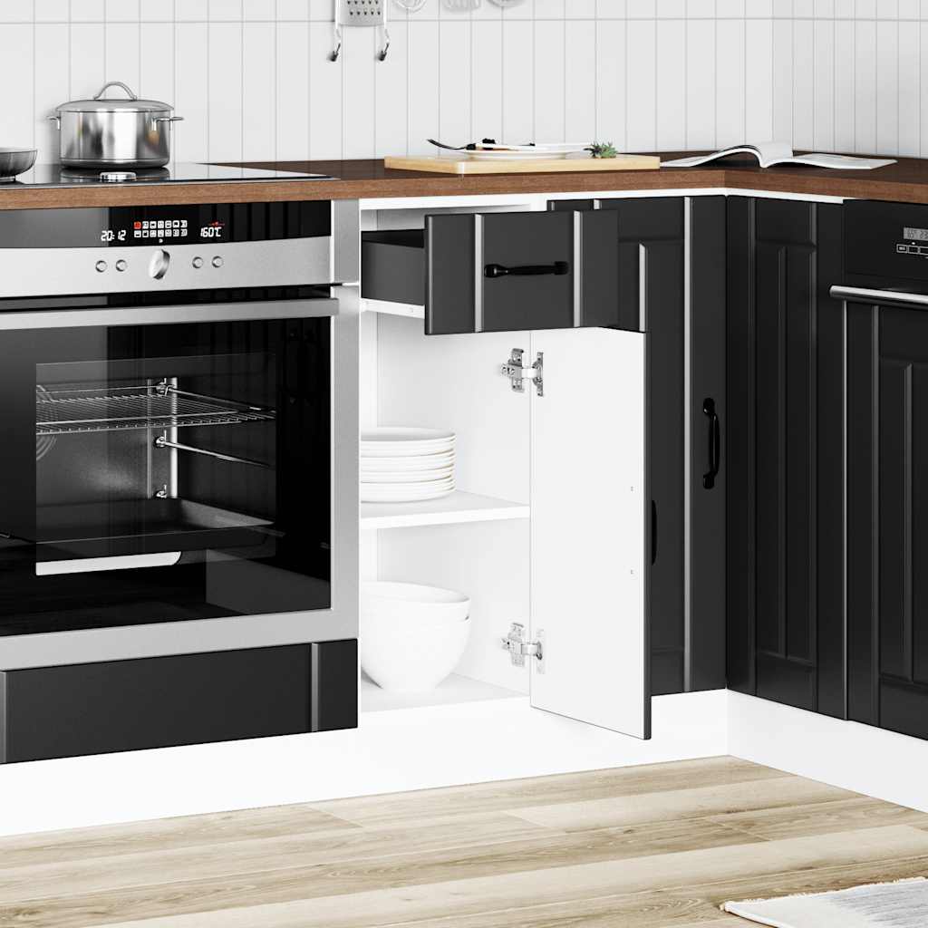 Küchen-Unterschrank Lucca Schwarz Holzwerkstoff