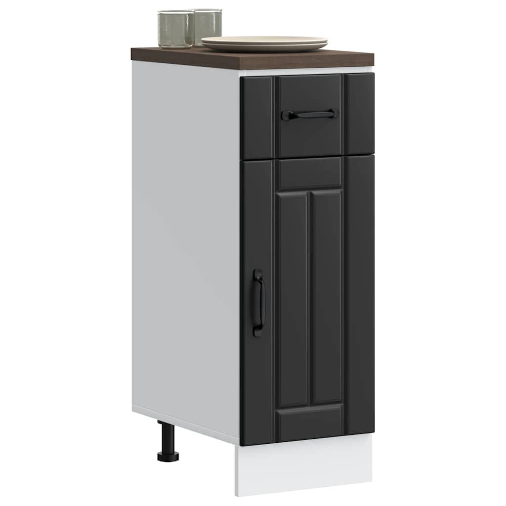 Küchen-Unterschrank Lucca Schwarz Holzwerkstoff