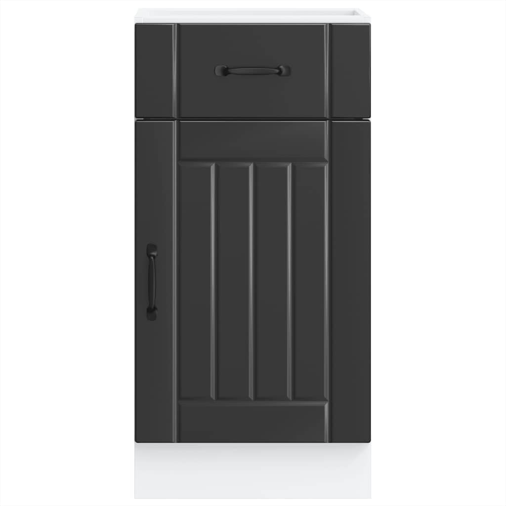 Küchen-Unterschrank Lucca Schwarz Holzwerkstoff