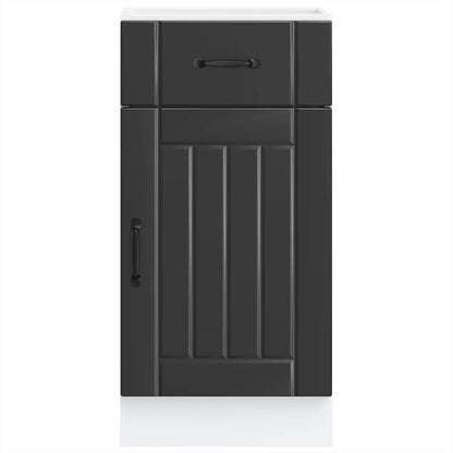 Küchen-Unterschrank Lucca Schwarz Holzwerkstoff