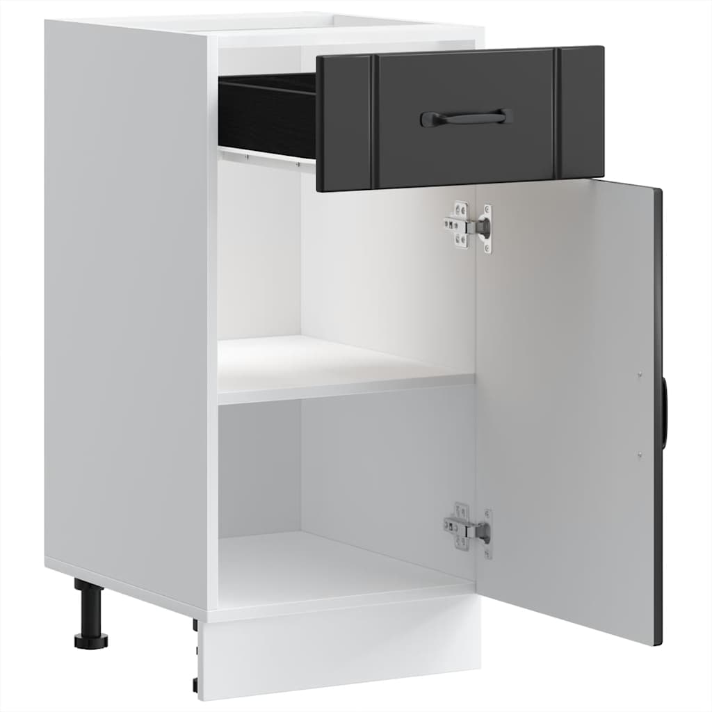 Küchen-Unterschrank Lucca Schwarz Holzwerkstoff