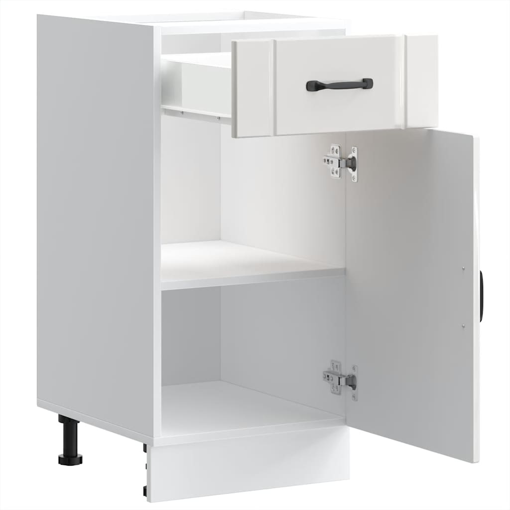 Küchen-Unterschrank Lucca Hochglanz-Weiß Holzwerkstoff