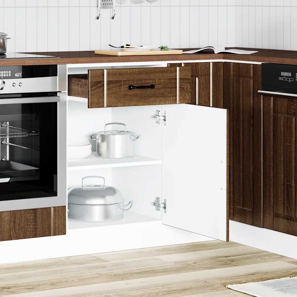Køkkenunderskab Lucca brun eg-look træmateriale