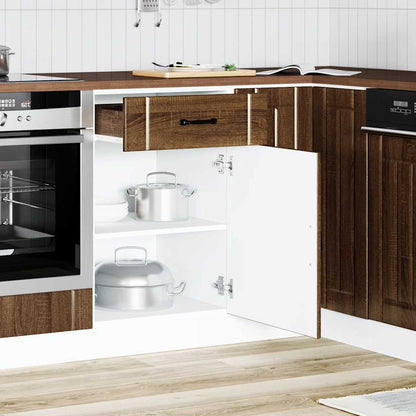 Køkkenunderskab Lucca brun eg-look træmateriale