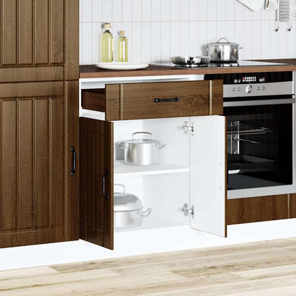 Køkkenunderskab Lucca brun eg-look træmateriale
