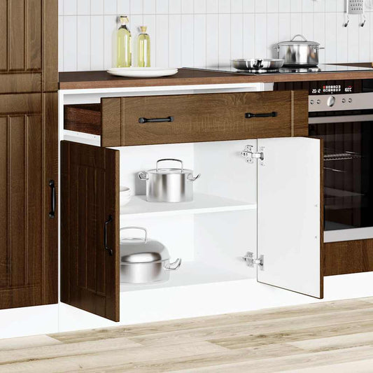 Køkkenunderskab Lucca brun eg-look træmateriale