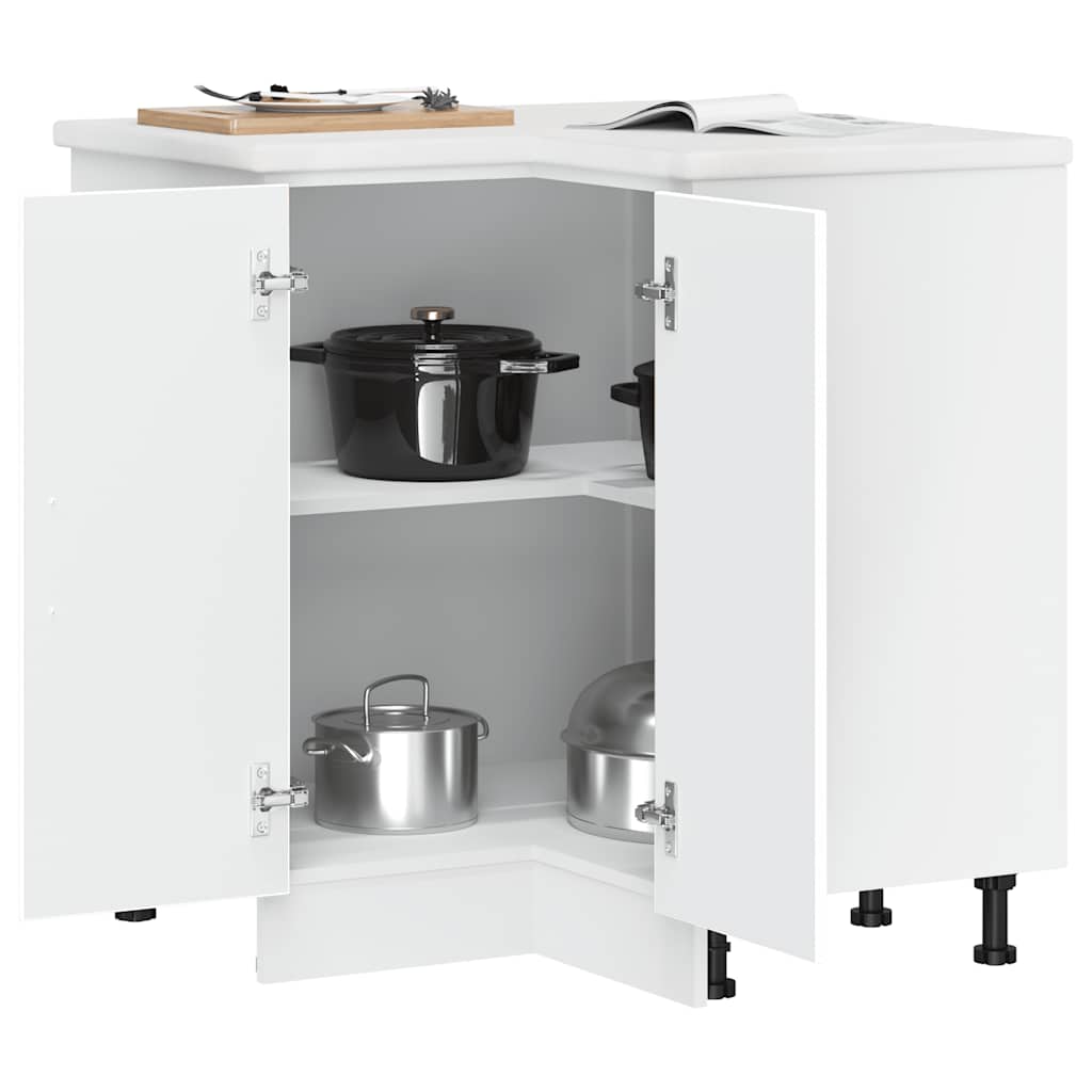 Küchen-Eckunterschrank Lucca Weiß Holzwerkstoff