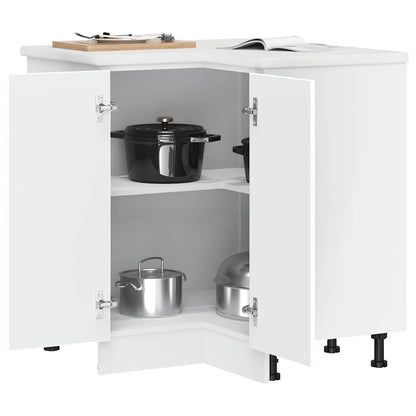 Küchen-Eckunterschrank Lucca Weiß Holzwerkstoff