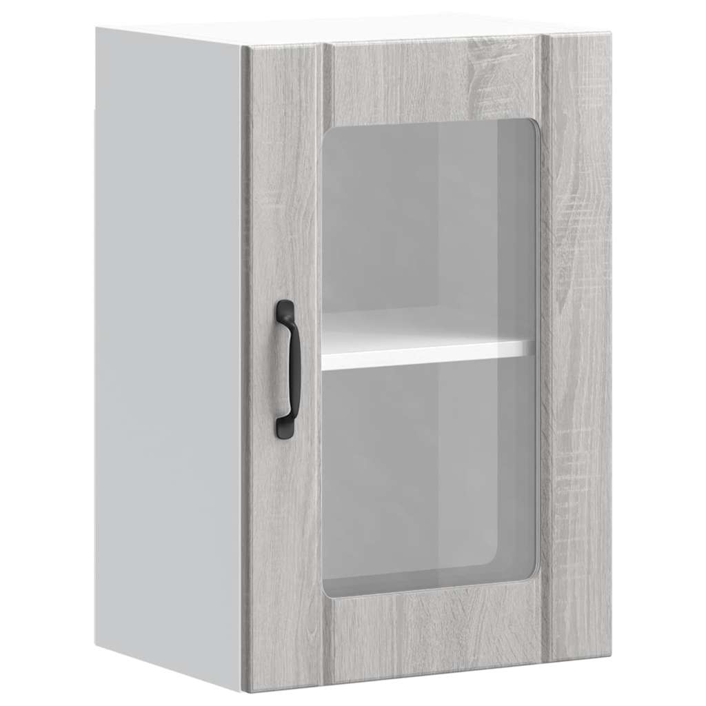 Køkken overskab med glaslåge Lucca Grey Sonoma