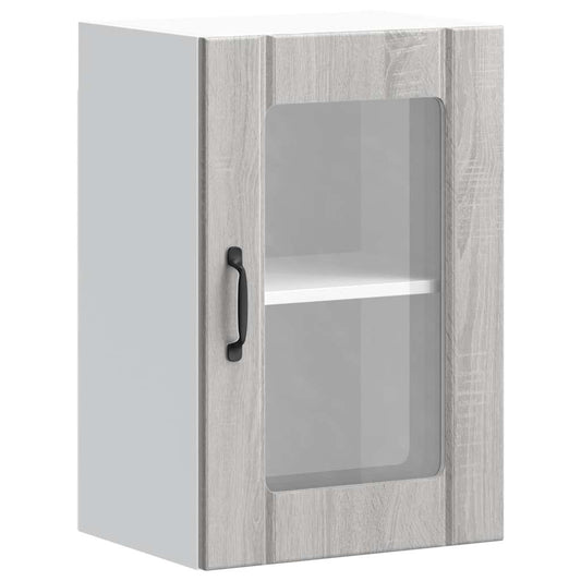 Køkken overskab med glaslåge Lucca Grey Sonoma