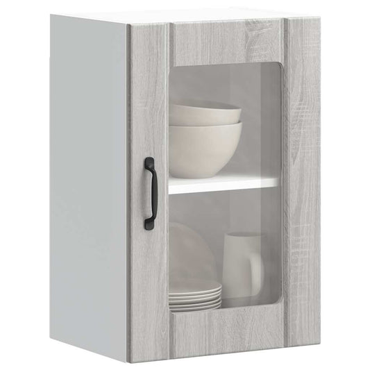 Køkken overskab med glaslåge Lucca Grey Sonoma