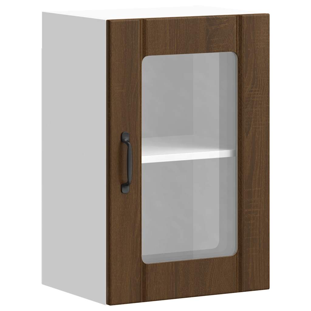 Køkken overskab med glaslåge Lucca Brown Oak look
