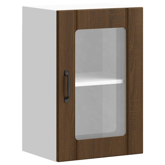 Køkken overskab med glaslåge Lucca Brown Oak look