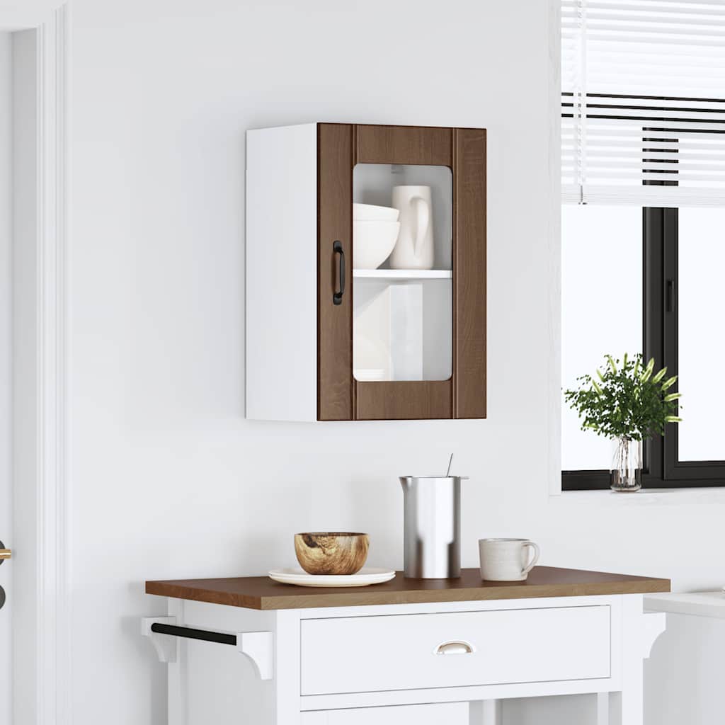 Køkken overskab med glaslåge Lucca Brown Oak look