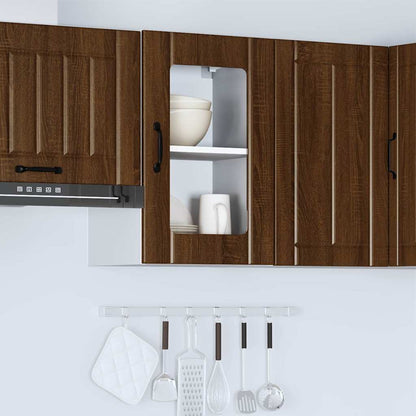 Køkken overskab med glaslåge Lucca Brown Oak look