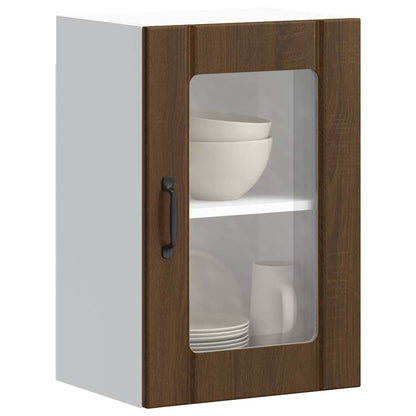 Køkken overskab med glaslåge Lucca Brown Oak look