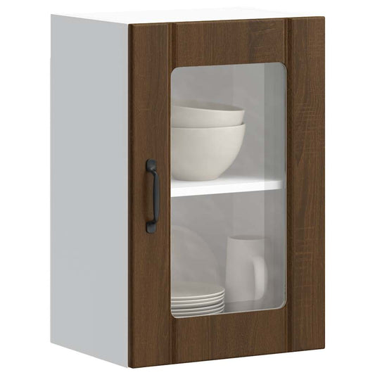 Køkken overskab med glaslåge Lucca Brown Oak look