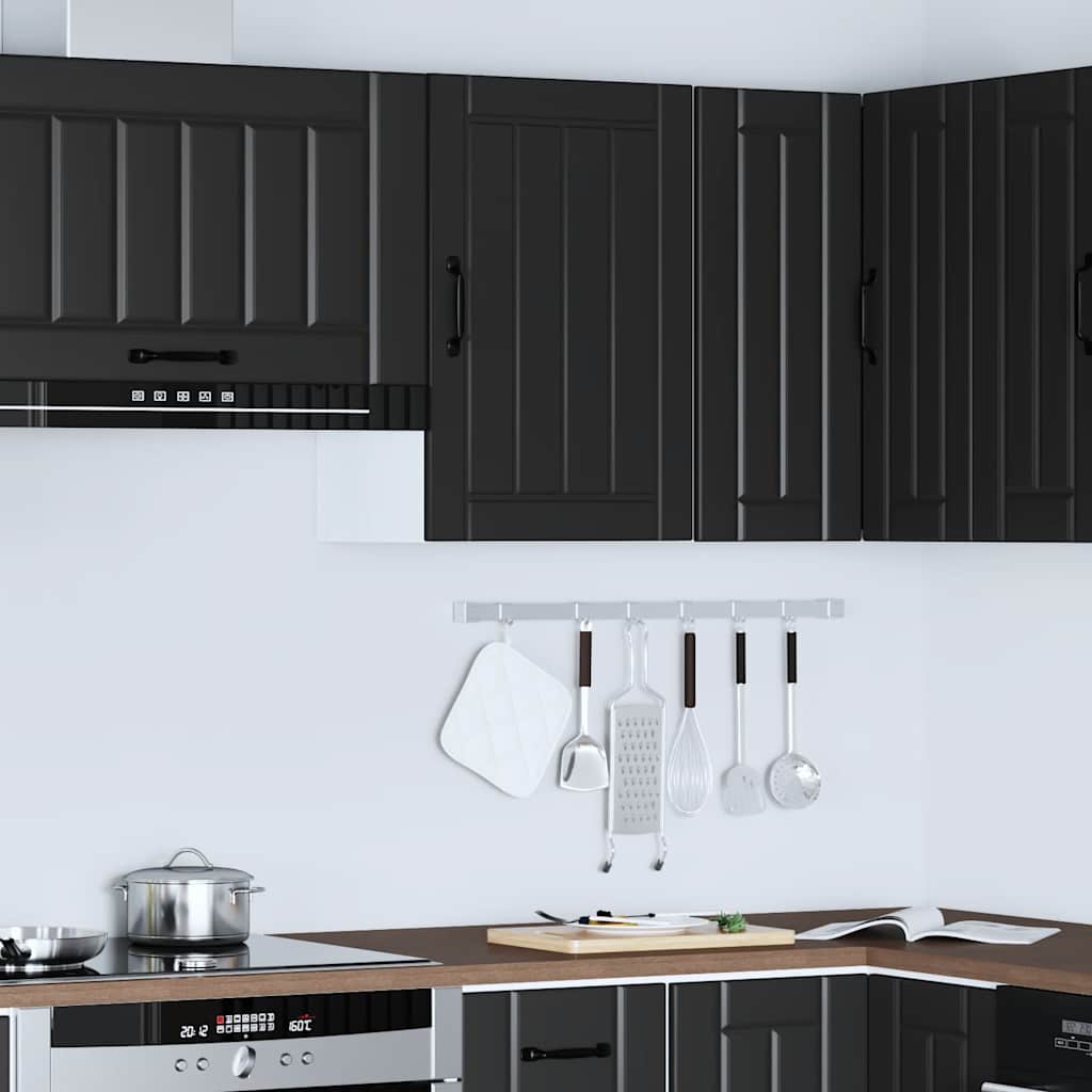 Küchen-Hängeschrank Lucca Schwarz Holzwerkstoff