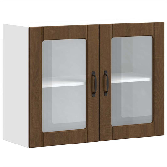Køkken overskab med glaslåge Lucca Brown Oak look