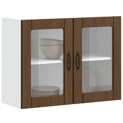 Køkken overskab med glaslåge Lucca Brown Oak look