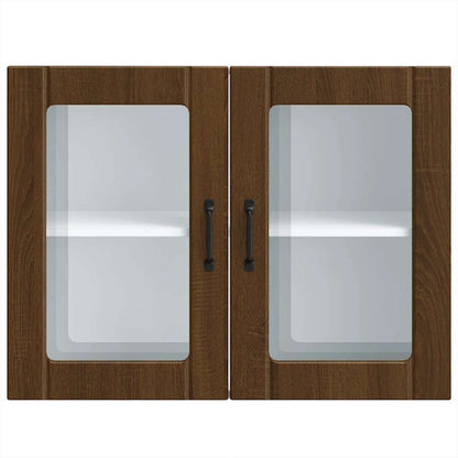 Køkken overskab med glaslåge Lucca Brown Oak look