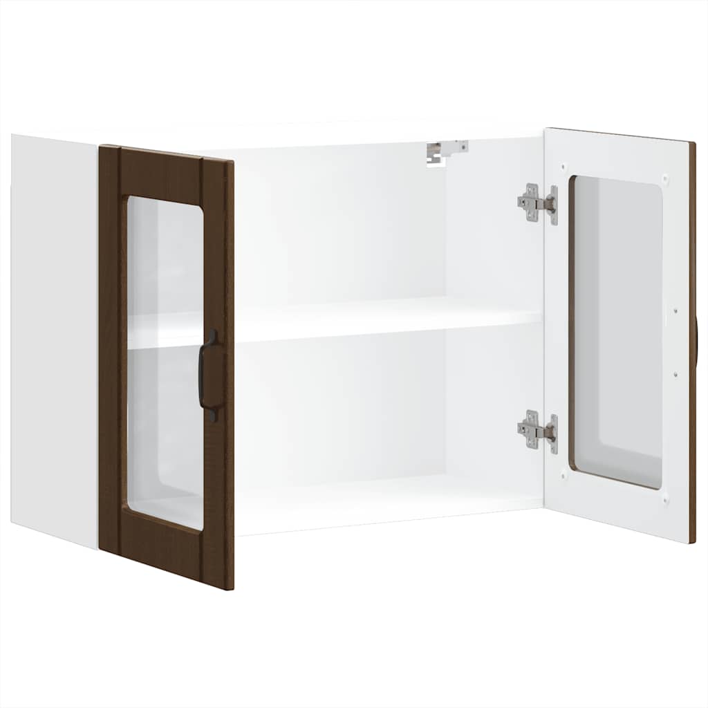 Køkken overskab med glaslåge Lucca Brown Oak look