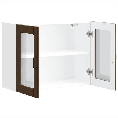 Køkken overskab med glaslåge Lucca Brown Oak look