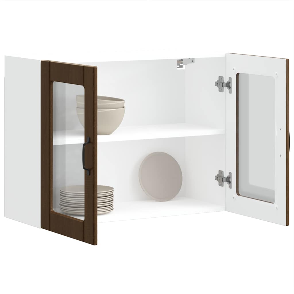 Køkken overskab med glaslåge Lucca Brown Oak look