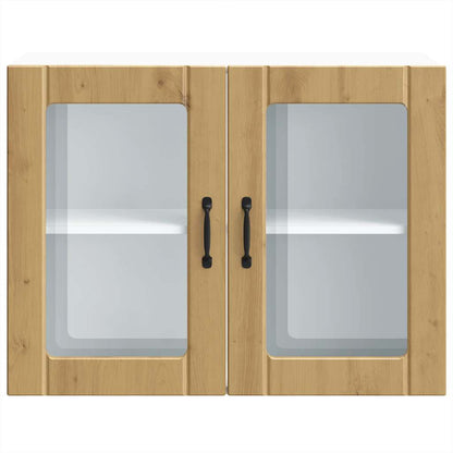 Küchen-Hängeschrank mit Glastür Artisan-Eiche Holzwerkstoff