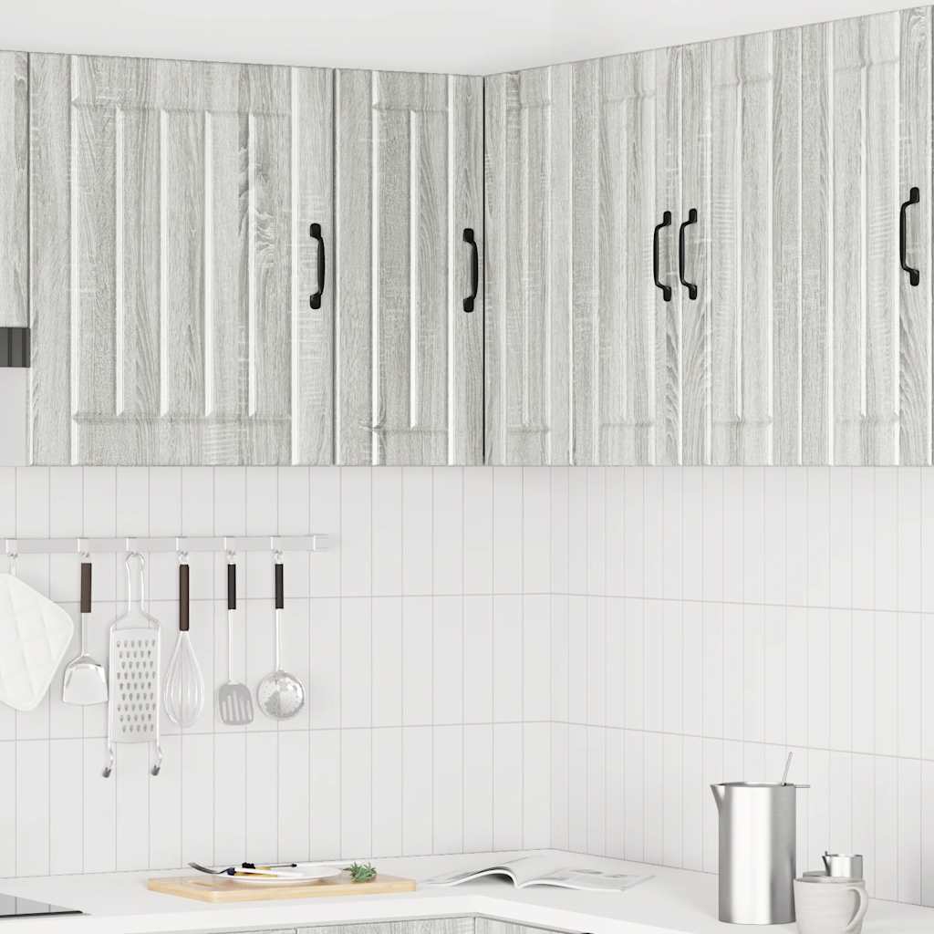 Køkken Hjørne Vægskab Lucca Grå Sonoma Træ Materiale