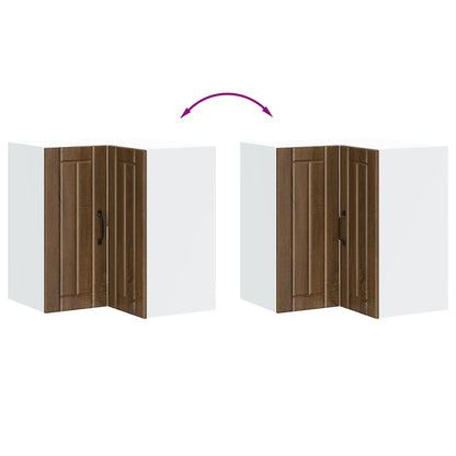 Küchen-Eckhängeschrank Lucca Braun Eichen-Optik Holzwerkstoff