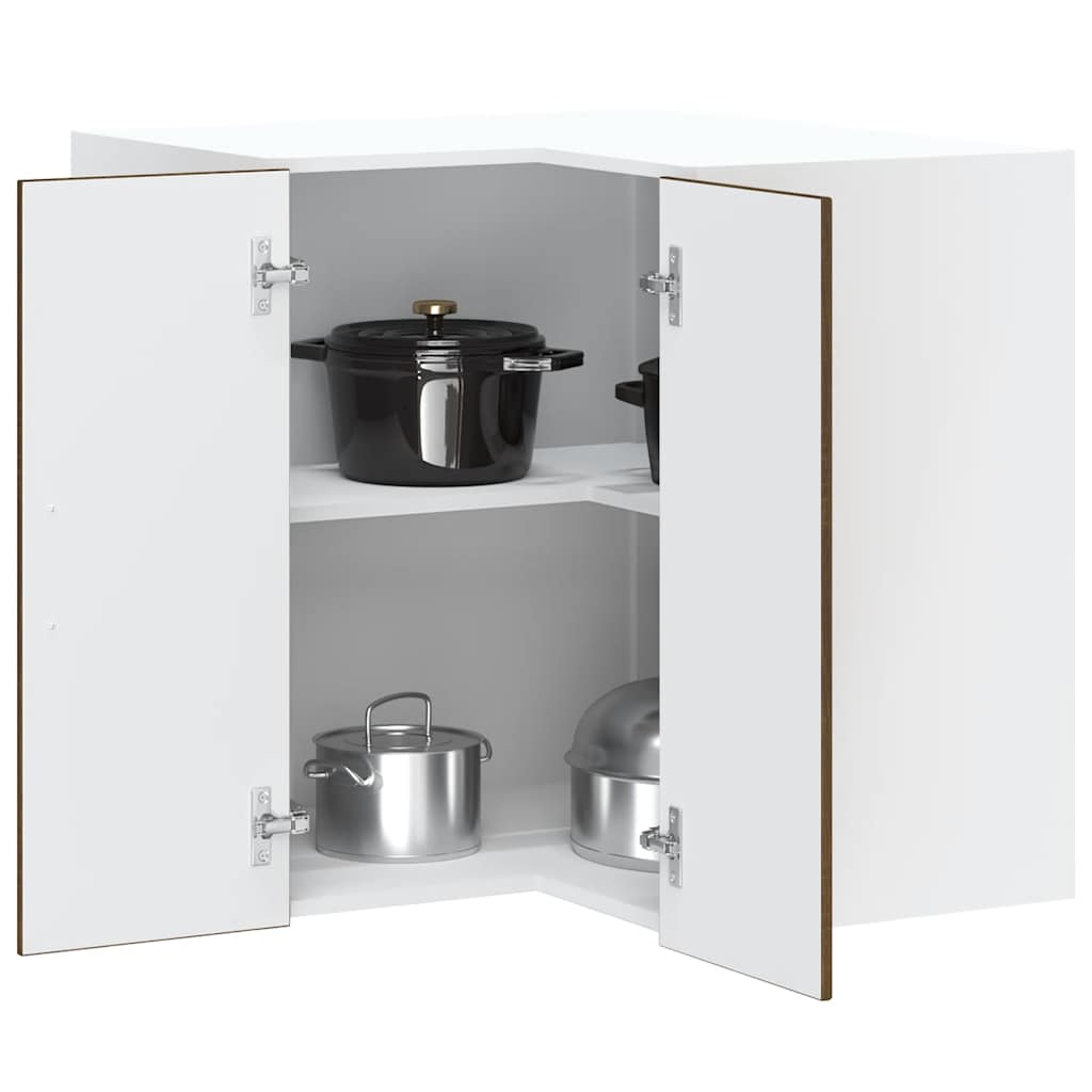 Küchen-Eckhängeschrank Lucca Braun Eichen-Optik Holzwerkstoff