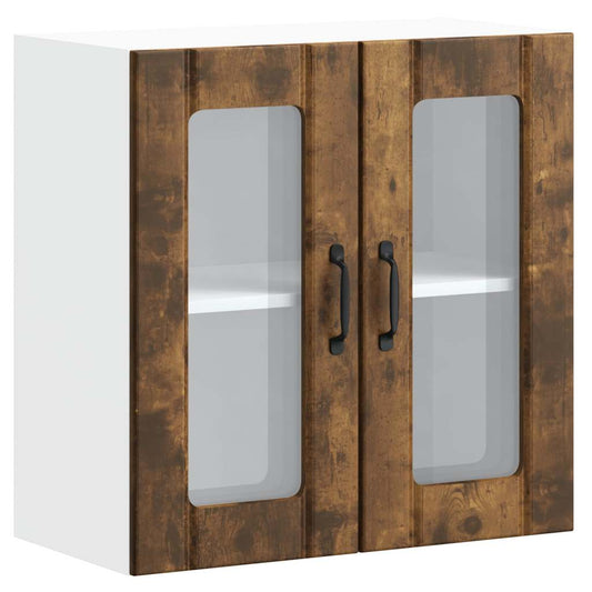 Küchen-Hängeschrank mit Glastür Lucca Räuchereiche Holzwerkstoff