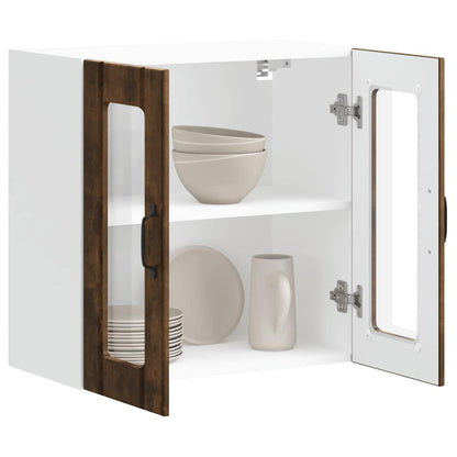 Küchen-Hängeschrank mit Glastür Lucca Räuchereiche Holzwerkstoff