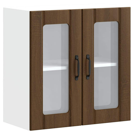 Køkken overskab med glaslåge Lucca Brown Oak look