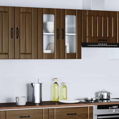 Køkken overskab med glaslåge Lucca Brown Oak look