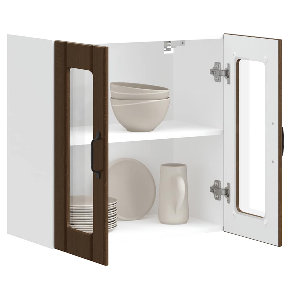 Køkken overskab med glaslåge Lucca Brown Oak look