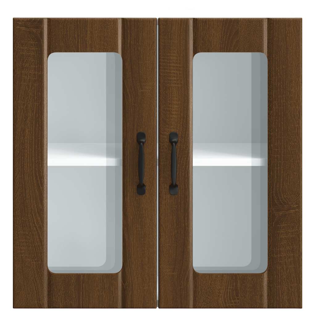 Køkken overskab med glaslåge Lucca Brown Oak look