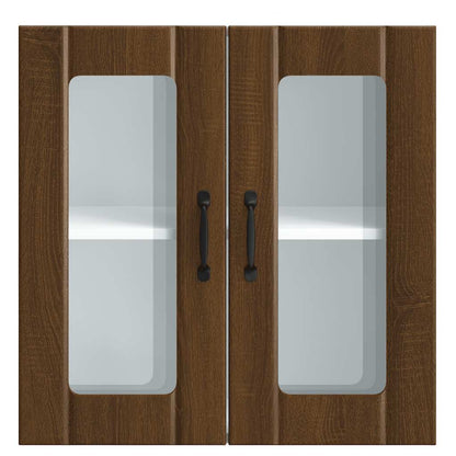 Køkken overskab med glaslåge Lucca Brown Oak look