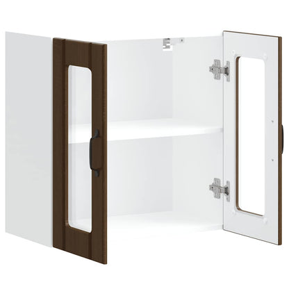 Køkken overskab med glaslåge Lucca Brown Oak look