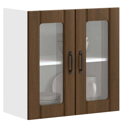 Køkken overskab med glaslåge Lucca Brown Oak look