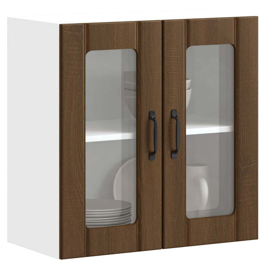 Køkken overskab med glaslåge Lucca Brown Oak look